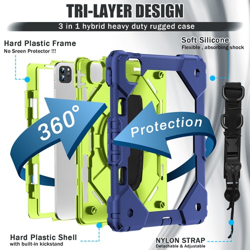 Case for iPad Pro 11 inch 2024 Heavy Duty Rotating Kickstand - Picture 36 of 62
