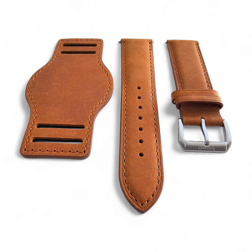 Leather Bund Watch Strap Band Handmade Mens Vintage Military Field 20 22 mm UK - Picture 44 of 88