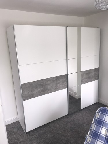 Rauch Korbach Metallic Grey Stone Grey 218CM 2 Sliding Door Wardrobe - Picture 5 of 9