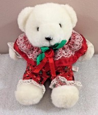 White Christmas Bear 7" plush by America Wego...girl bear