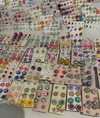 Lotto all'ingrosso di 25 paia di orecchini a perno assortiti nuovi Bling Glam - Foto 3 di 11