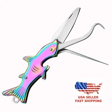 Shark Keychain Pocket Knife Bottle Opener Multifunctional Toothpick Outdoor Camp