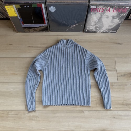 VINTAGE 90s Y2K GAP KNIT SWEATER LIGHT BLUE RIPPBED Cable Gr. XS - Bild 8 von 9