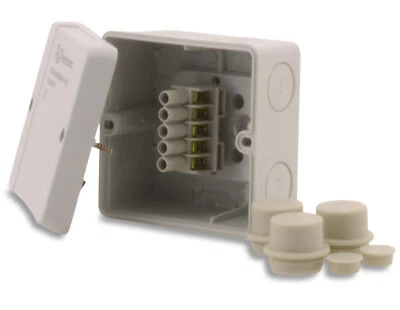 BOXEXPERT Verteilerdose Hanse 98x98x61mm Anschlussklemme IP66 Grau Abzweig Box