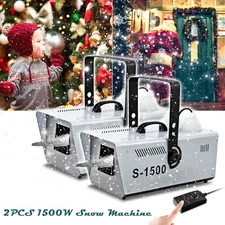 2Pcs 1500W Snow Machine Snowflake Maker Stage DJ Fake Snow Machine with Remote