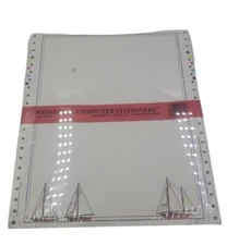 Computer Sensations Computer Stationery Continuous Feed Paper Ships NOS