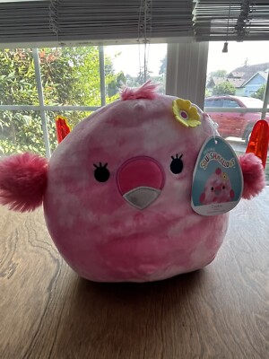 Squishmallow 5  Cookie Pink Flamingo 2022 New With Tags Fuzzy Wings Tuft Flower