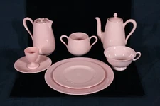 EXTREMELY RARE! ANTIQUE LENOX CHINA CLASSIC CORAL 10 PIECE BREAKFAST SET MINT