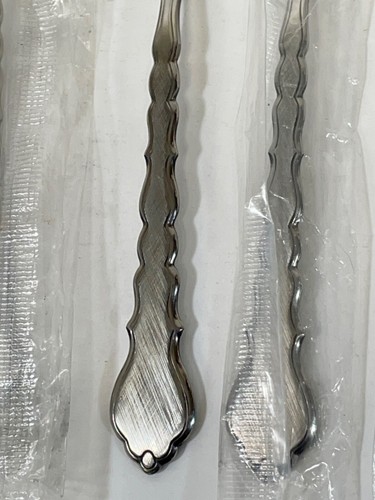 5PC ONEIDA COMMUNITY STAINLESS CELLO SALAD FORK SOUP SPOON FLATWARE LOT - Picture 3 of 5