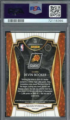 Devin Booker 2020 Panini Select Red/White/Orange Shimmer Card #121