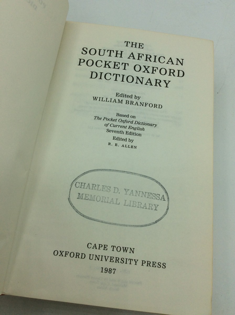 THE SOUTH AFRICAN POCKET OXFORD DICTIONARY - 1987 - English