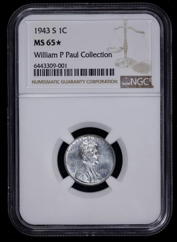 1943-S Lincoln 1c Cent Steel Penny NGC MS 65* Looks Proof Like