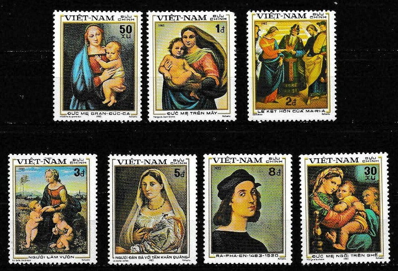 Vietnam 1983 Raphael SC# 1289A-1289G MNH Mint/Never Hinged