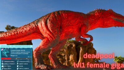 Ark Survival Ascended PVE DEADPOOL FEMALE LEVEL 1 GIGA (CLONE) XBOX/PC/PS5