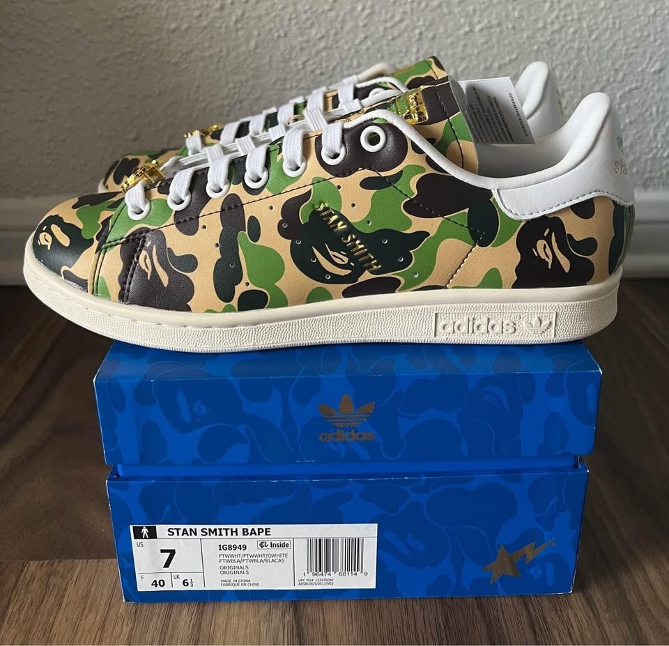 Size 7M / 8WM - adidas Stan Smith Bape ABC Camo IG8949 Brand  display picture 1