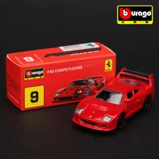 New Bburago 1:64 Ferrari F40 Red Race & Play Diecast Metal Model Car