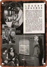 METAL SIGN - 1936 Milwaukee Road The Olympian Luxury Coach - Vintage Rusty Look