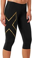 2XU Elite Alpine MCS Compression Tights 3/4 Women's Large Black/Gold Thermal