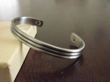 Oxidized Silver Pure Copper Magnetic Bracelet Arthritis Therapy Cuff Roman