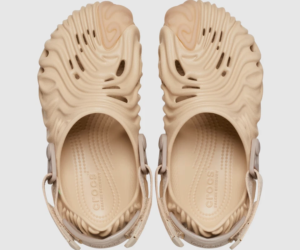 Salehe Bembury X Crocs The Pollex Clog Kids 208600-1MJ sopa de pedra EUA tamanho J2 novo na caixa - Imagem 3 de 4