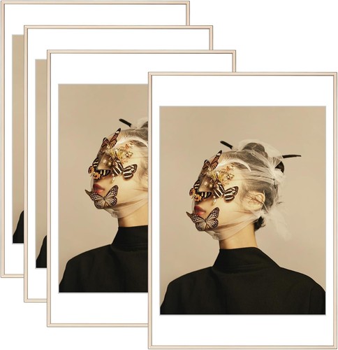 Versatile 12x18 Brass Frame Set of 4 - Perfect for Gifts and Home Galleries - Picture 3 of 7