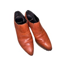 Vintage 80 s Capezio Caramel Leather Western Booties Women's Size 8