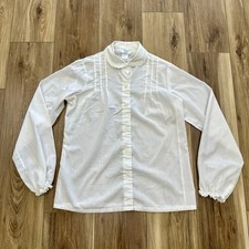 Vtg 60s Sears 2675 Lace Detail Blouse Prairie Traditional Cottage Core, Size 10