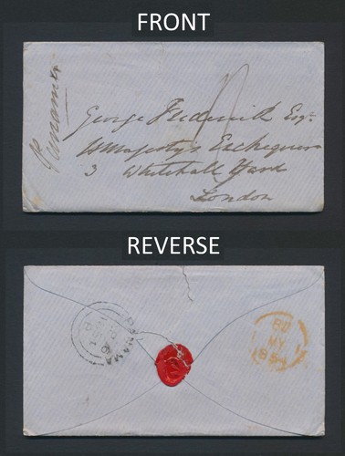 1854 PANAMA COVER GB ROYAL NAVY SHIP AMPHRITITE CAPTAIN CRIMEAN WAR LETTER - Picture 2 of 22