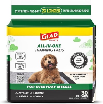 Glad for Pets Extra Large Charcoal Dog Training Pads, Absorbent Leak Proof Pee