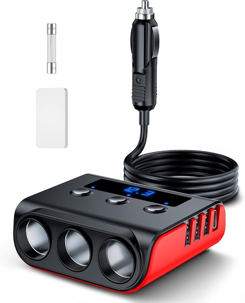 ZigarettenanzüNder Verteiler 180W 7 In 1 Auto LadegeräT 12V-24V Mit 3 USB Ports-image