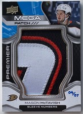 2022-23 Upper Deck Premier Mason McTavish Mega Patch /7 Sleeve Numbers #PMP-MC