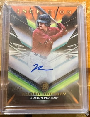 2023 Bowman Inception Auto Orange Foil 7/25 Roman Anthony #BPA-RAY Auto 1v3