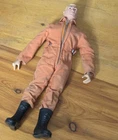 1964 HASBRO GI JOE ACTION PILOT BLONDE HAIR ORANGE ZIPPER JUMPSUIT & ACCESSORIES