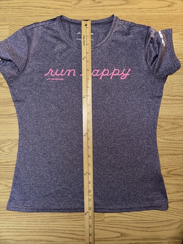 Brooks Womens Medium Purple Heather Running Athletic Run Happy Tee - Bild 6 von 6