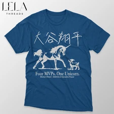 Shohei Ohtani Tshirt Goat Four MVPs One Unicorn 2025 Los angles Dodgers MLB Tee