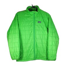 Patagonia Boys Nano Puff Medium L /12 Green Full Zip Outdoor Puffer Jacket