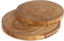 Nicunom 2 Pack Large Wood Slab Serving Board, 9"-10"/11"-12" Wood Cheese Server