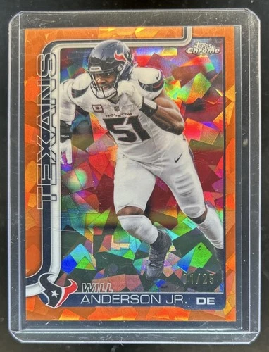 2025 Topps Chrome Sapphire Will Anderson Jr. Orange Refractor #01/25 Texans