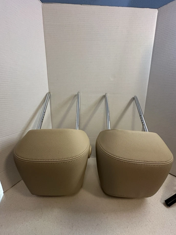 BMW 328D 2014 sedán OEM reposacabezas delantero asiento de conductor y pasajero beige Foto 3 de 4