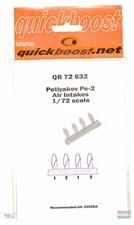 QBT72632 1:72 Quickboost Pe-2 Air Intakes (ZVE kit)