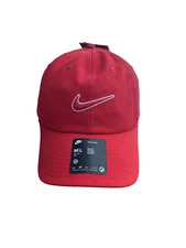 Nike Club Unstructured Swoosh Hat Size M/L Mens Red White Cap FB5369 657 New