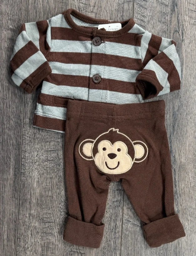 Baby Boy Clothes New Just One You Carter's 2pc Preemie Monkey Outfit