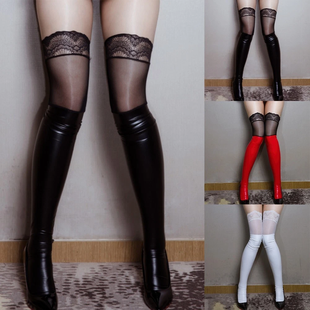Calze Sopra Ginocchio Donna Elastiche | Collant Rigati E Opachi In Seta | Calze Autoreggenti In Pizzo Per Halloween E San Valentino | Tights Versatili Per Feste E Uso Quotidiano