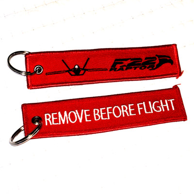 F-22 Raptor Logo Remove Before Flight   Keychain