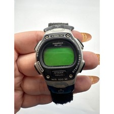 Timex Ironman 30 Lap Mens Digital Watch Black Silver WR 100M Indiglo 854 S2