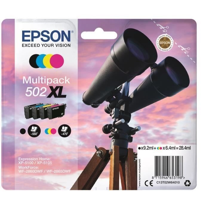 Epson 502XL multipack cartouches d'encre pour les devoirs des enfants et le télétravail à la maison