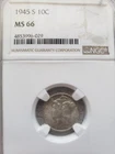 1945-S Mercury Dime 10c NGC MS66