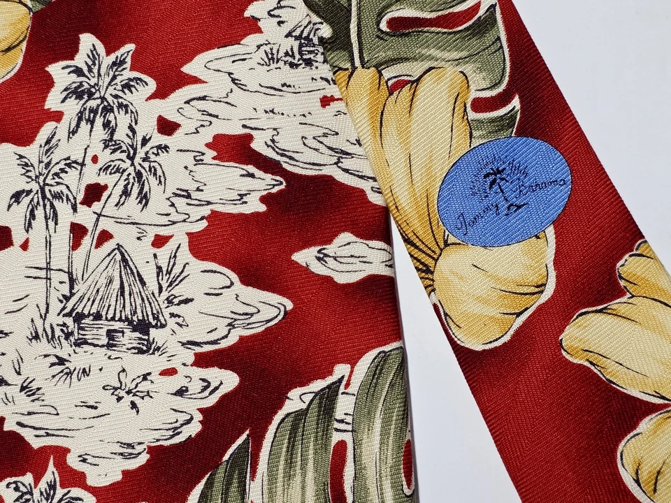 2 corbatas Tommy Bahama para hombre con patrón floral 100 % seda 57" 4" de ancho hawaianas Foto 2 de 4