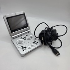 Nintendo GameBoy Advance SP Handheld Console - Tribal Silver - Tested Working