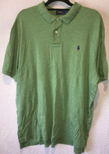 POLO RALPH LAUREN SHORT SLEEVE 2 BUTTON GREEN JERSEY KNIT POLO SHIRT SIZE XL